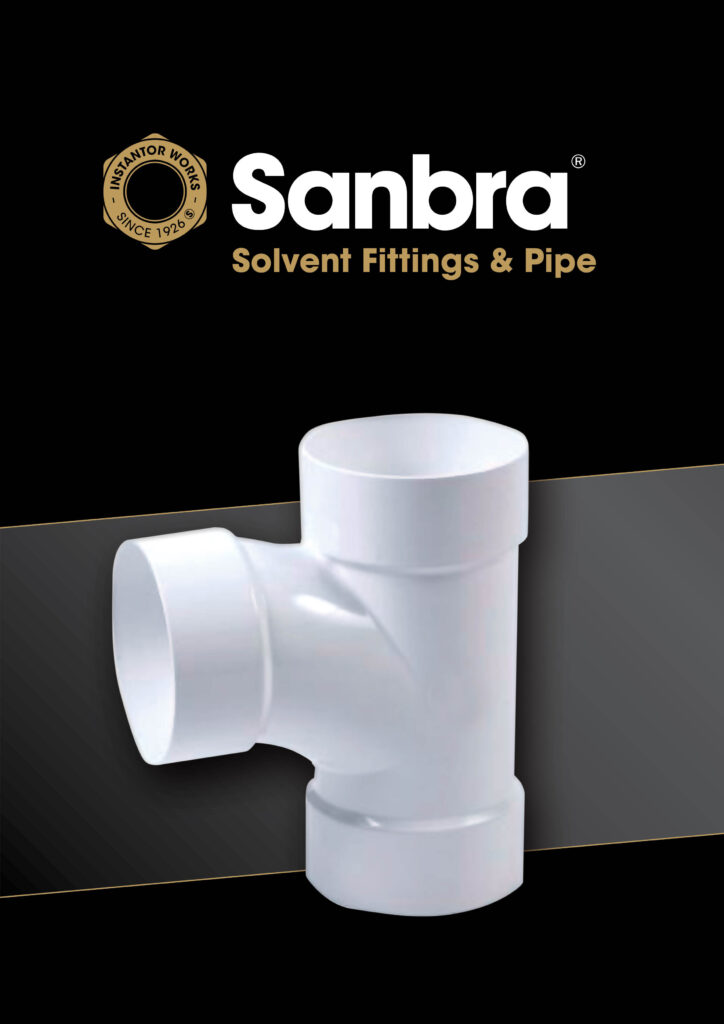 Sanbra Solvent fittings and pipe brochure cover